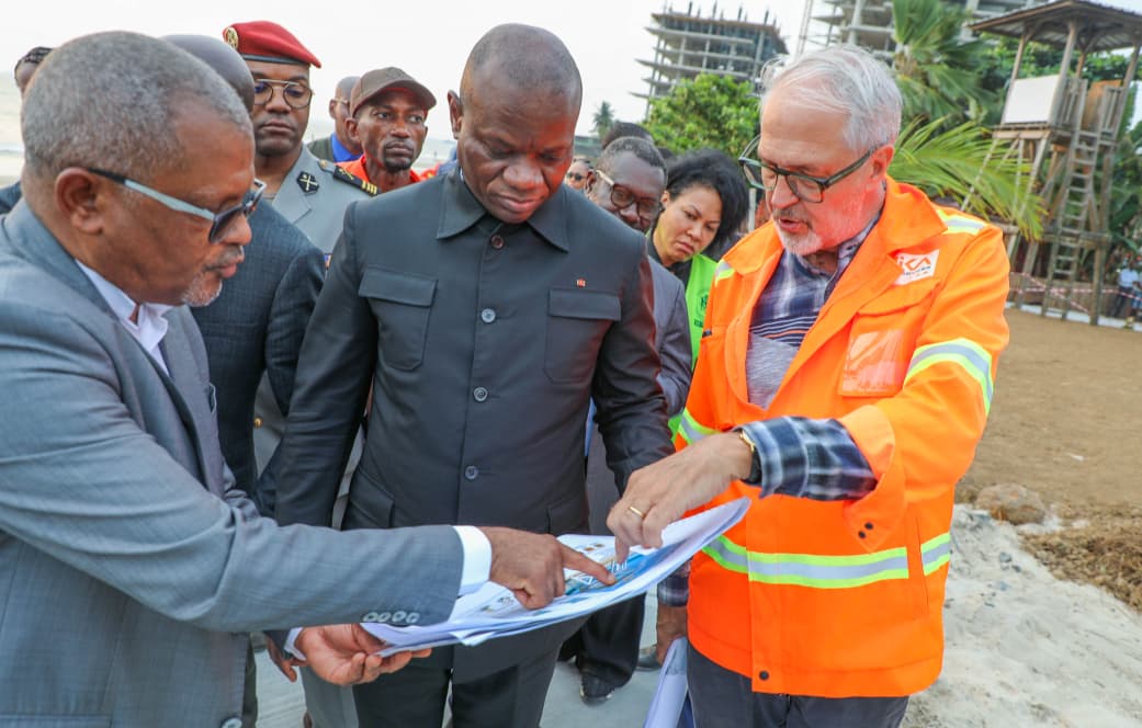 ‎‎‎Libreville : Brice Clotaire Oligui Nguema inspecte les chantiers du littoral et de Gué-Gué‎